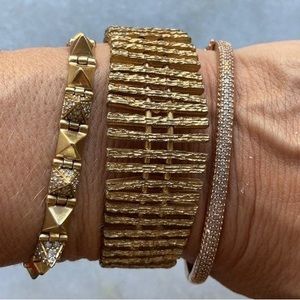 Vintage estate mid-century modern brass cuff bracelet one of a kind unisex